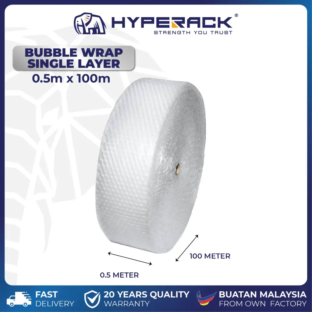 HYPERACK ™️ Bubble Wrap Single Layer 0.5M X 100 METER