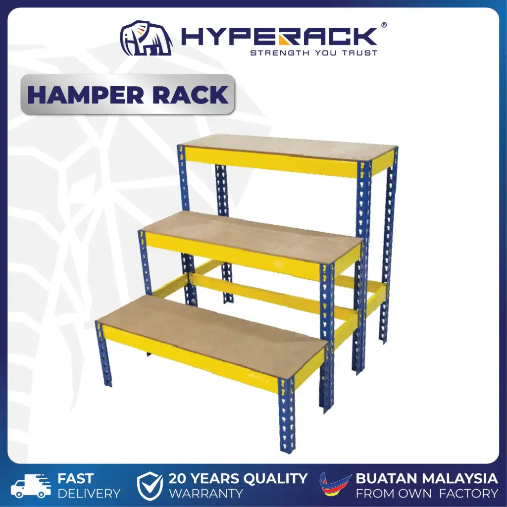 HYPERACK ™️ Hamper Rack 3 Levels Stairs Steps Boltless Rack