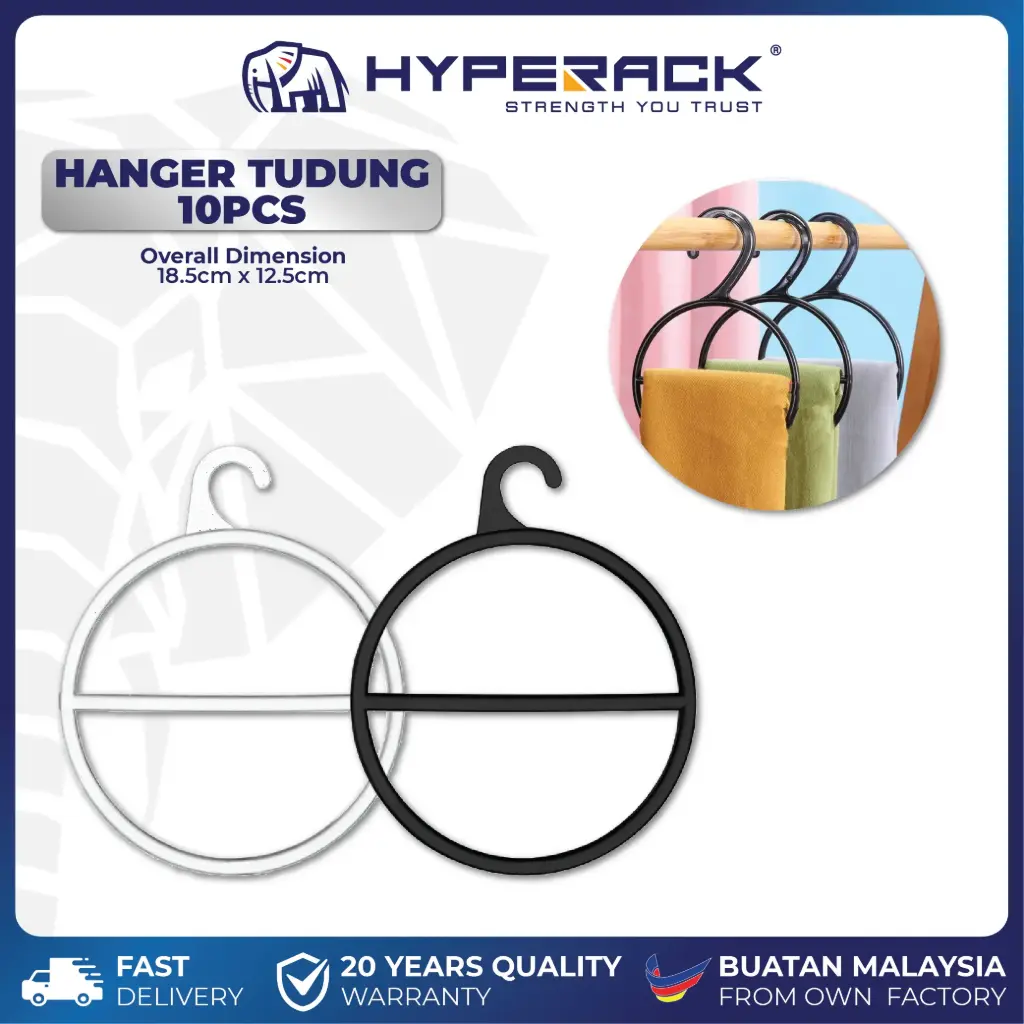 HYPERACK ™️ 10PCS Transparent Hanger Shawl Scarf Tie Hanger Tudung Penyangkut