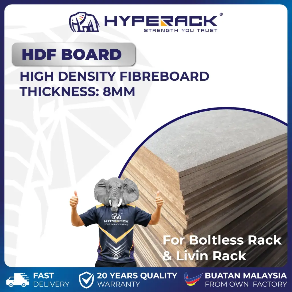 HYPERACK ™️ HDF High Density E1 Grade Fiberboard Thickness 8mm