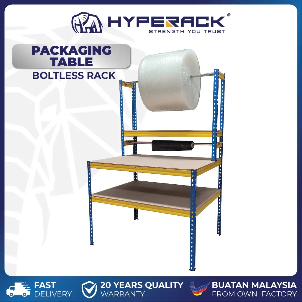 HYPERACK ™️ Packing Table Heavy Duty Wrapping Packaging Station