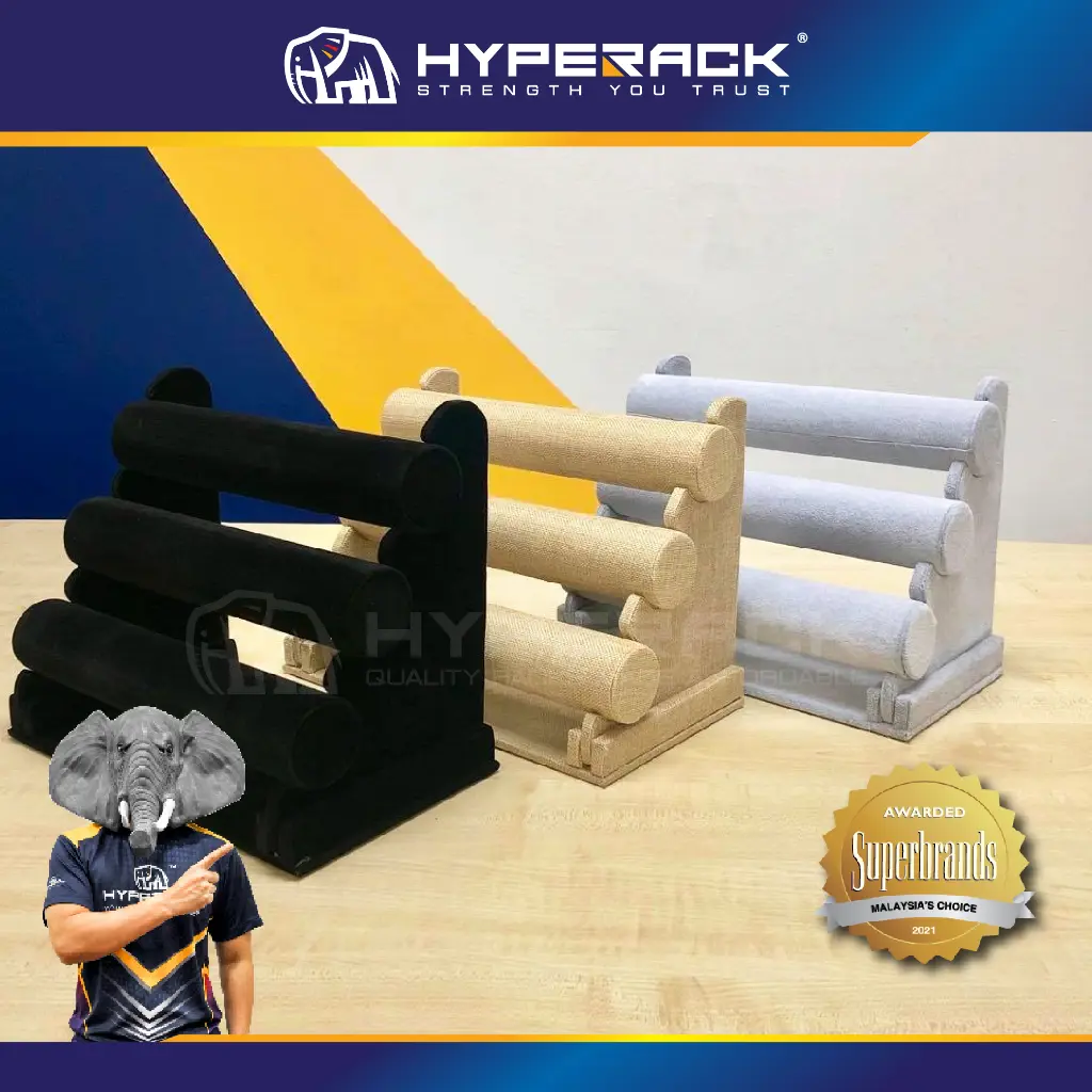 HYPERACK ™️ Velvet Bracelet Chain Watch T-Bar Rack Jewelry Holder Jewelry Display Stand Watch Bangle Bar