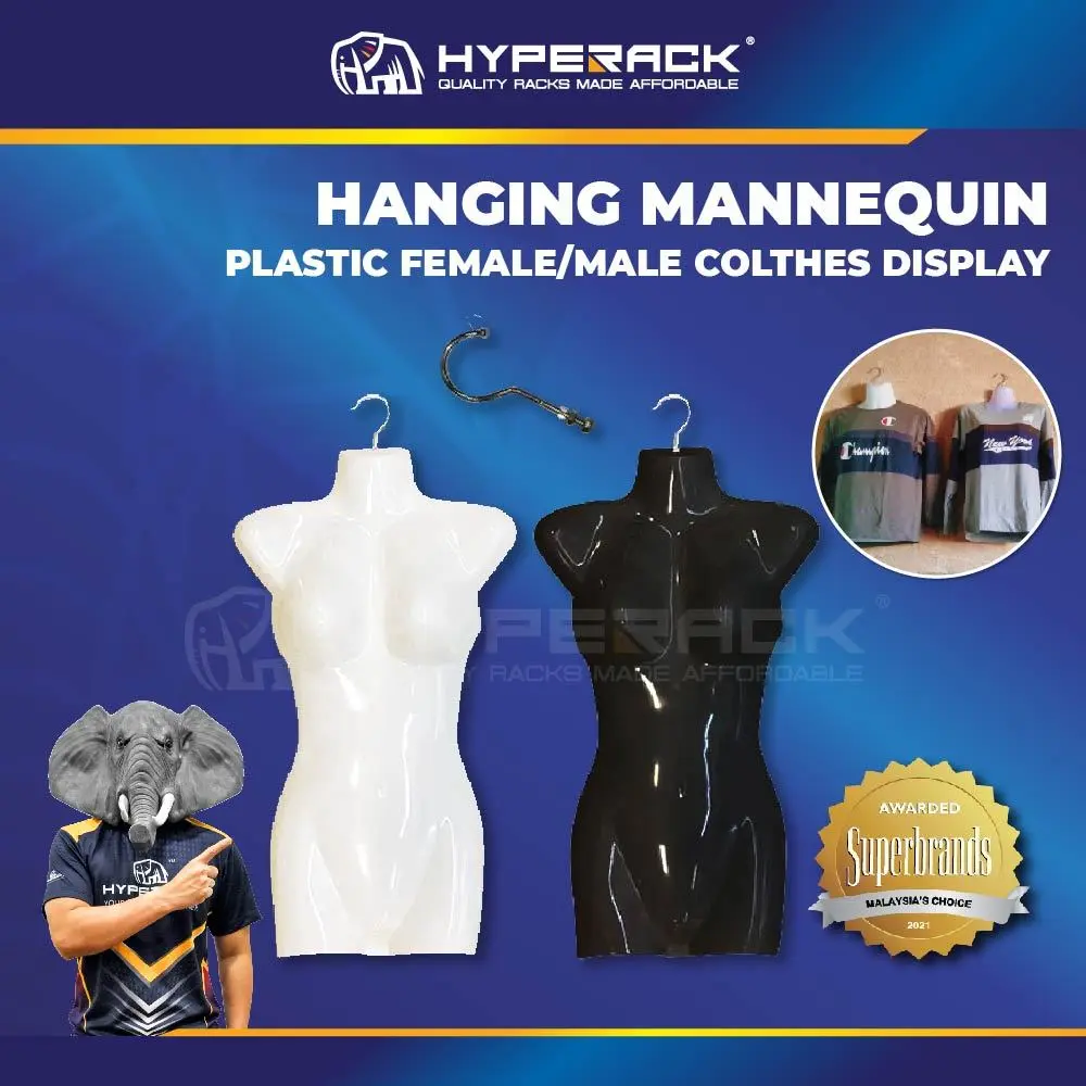 HYPERACK ™️ Plastic Female and Male Hanging Mannequin For Clothes Display