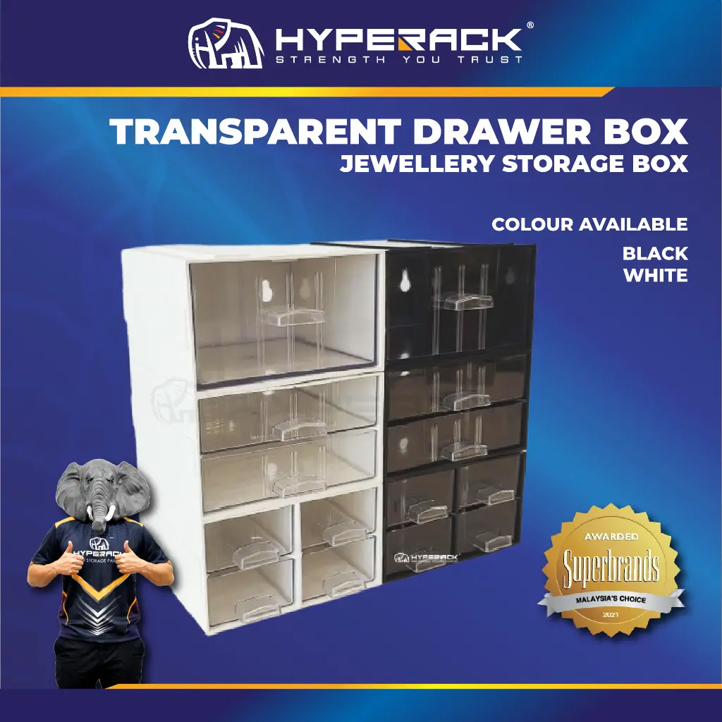 HYPERACK ™️ Transparent Jewellery Drawer Storage Box
