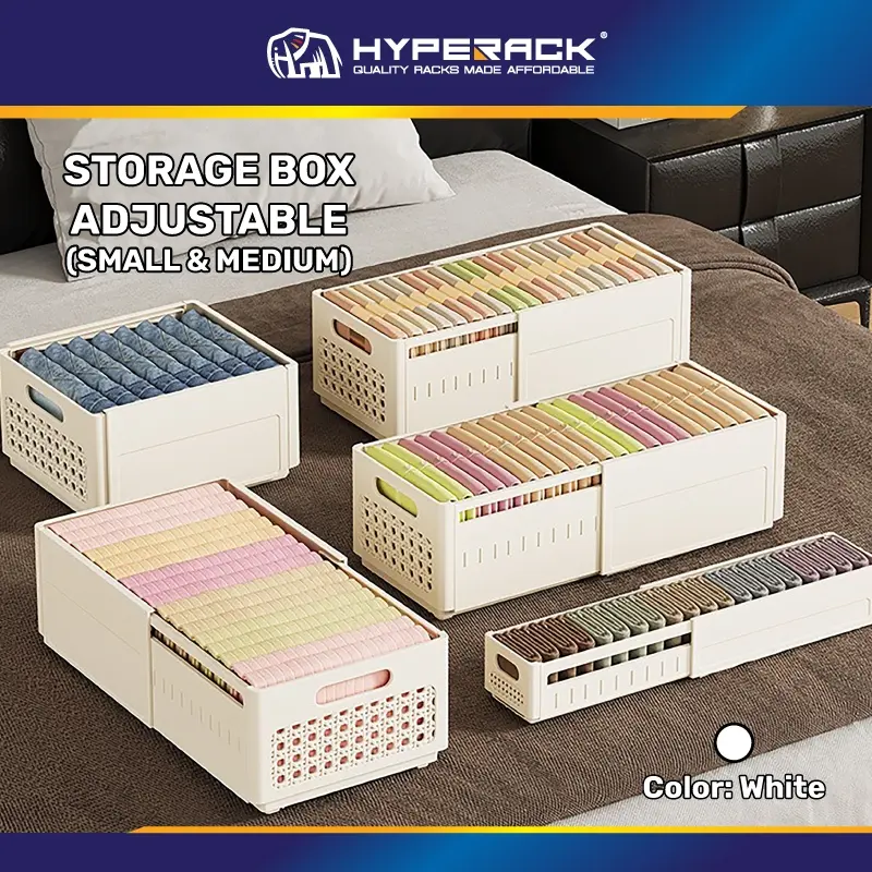 HYPERACK ™️ Storage Box Adjustable 28-48cm Expandable Retractable Cabinet Rack Organizer
