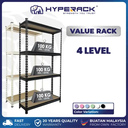 🐘HYPERACK ™️ Value Rack 4 Levels Boltless Kitchen Storage Rack Rak Dapur Bertingkat