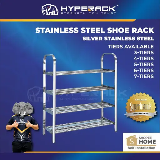HYPERACK ™️ Stainless Steel Shoe Rack Shelf Cabinet