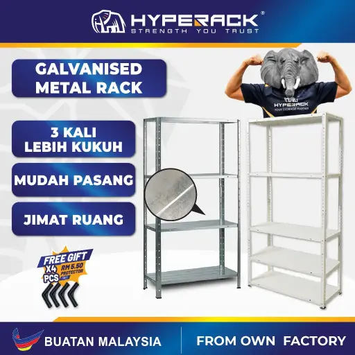 HYPERACK ™️ Galvanised Metal Rack Kitchen Storage Shelf