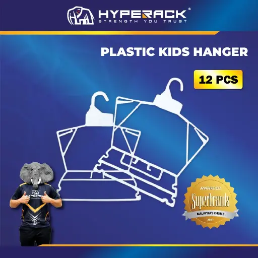 HYPERACK ™️ 12pcs Plastic Hanger Kids Clothes Kanak Kanak Budak Baby Penyangkut Baju