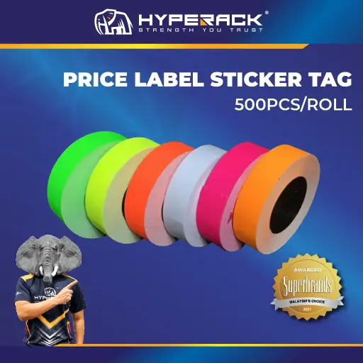 HYPERACK ™️ Price Label Sticker Tag 500 Pcs/Roll Single Roll MX6600