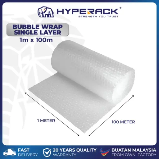 [BW100M] HYPERACK ™️ Bubble Wrap Single Layer 1m x 100meter (Clear)